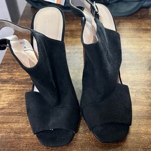 Madden Girl Black Suede Slingback Heels